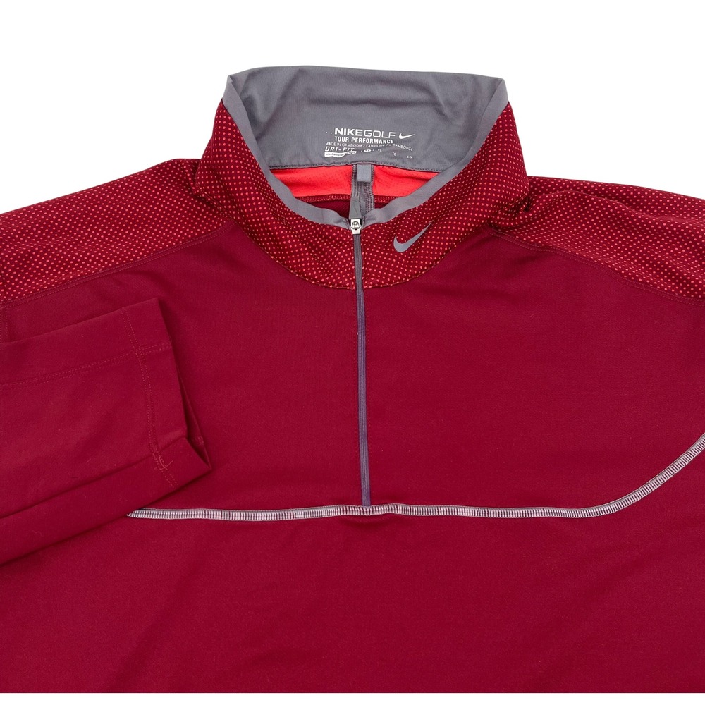 Nike Golf Tour Performance Dri-FIT 1/4 Zip Pullover Red XL 483293-677
